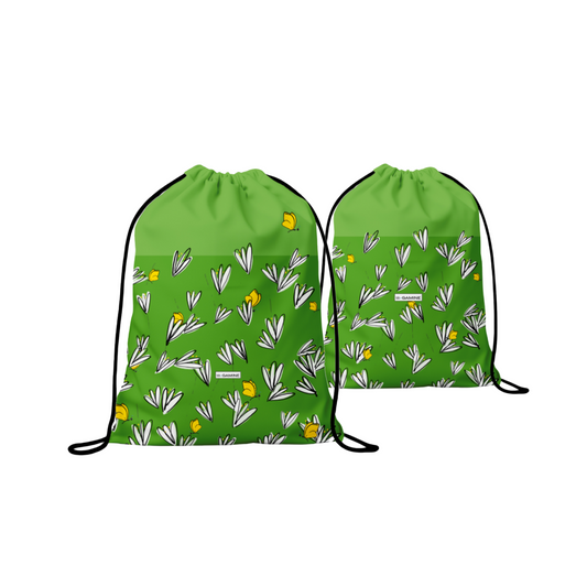 Green drawstring bag