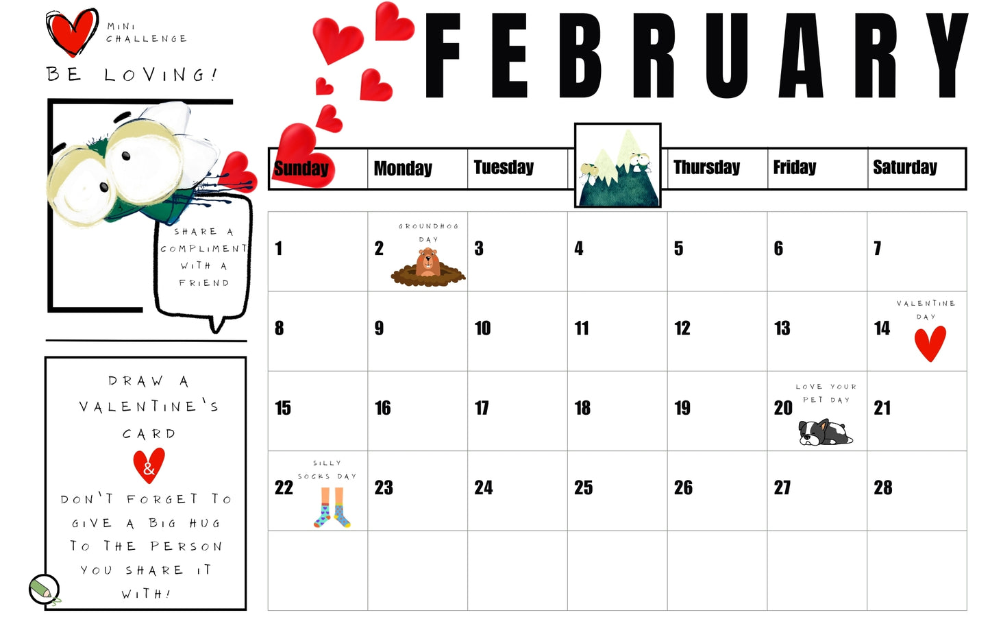 Mouche calendar 2026 - fun learning for kids