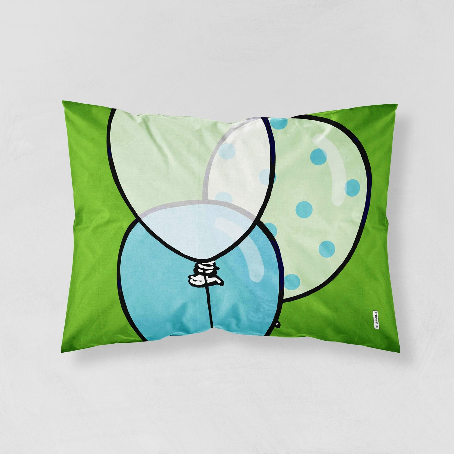 Illustrative Balloons on a Pillow Cover by Lili Gamine