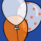 Orange Balloons on a Blue Background
