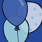 Balloons on a Blue Background by Lili Gamine